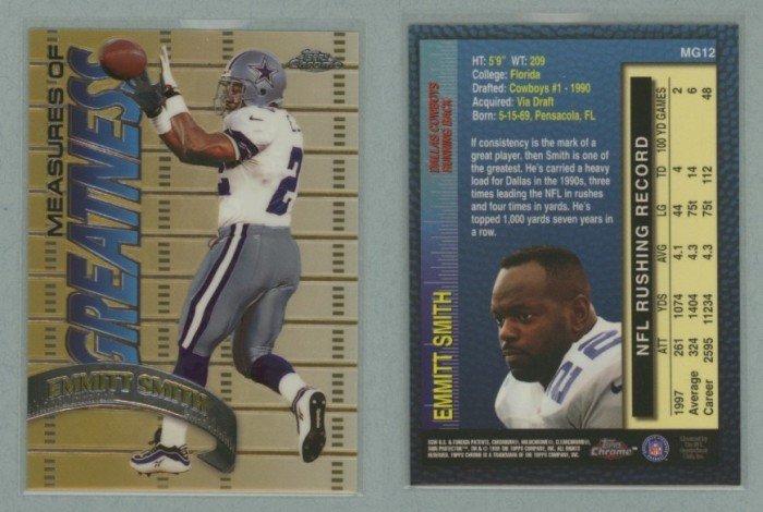 1998 Topps Chrome Measures of Greatness # MG12 EMMITT SMITH -- MINT