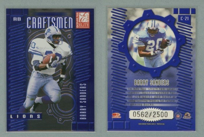 2000 Donruss Elite Craftsmen # C-21 BARRY SANDERS #d 0562 of 2500