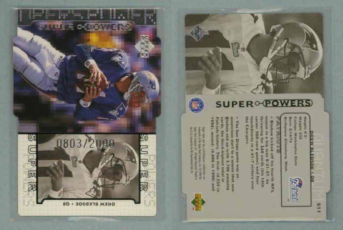 1998 Upper Deck Super Powers Die Cut Silver # S11 DREW BLEDSOE #d 0803 of 2000 -- MINT