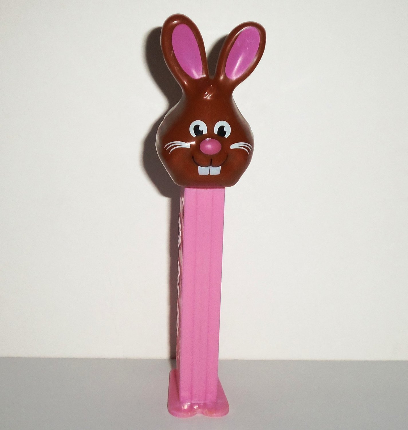 Pez Candy Dispenser Brown Bunny Rabbit Pink Body Loose Used