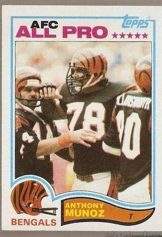 1982 Topps Football Card 51 Anthony Munoz RC Cincinnati Bengals NM