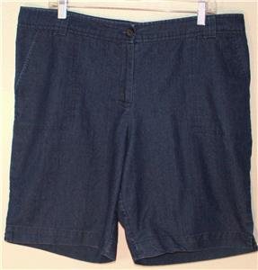 WHITE STAG WOMEN'S/MISSES PLUS SIZE 16W BLUE JEAN SHORTS DARK WASH-LIGHTWEIGHT