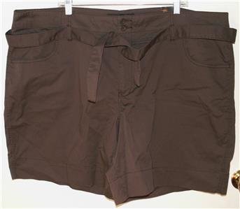 VENEZIA/LANE BRYANT DARK BROWN SHORTS SIZE 26 STRETCH 4-POCKET DESIGN NWT