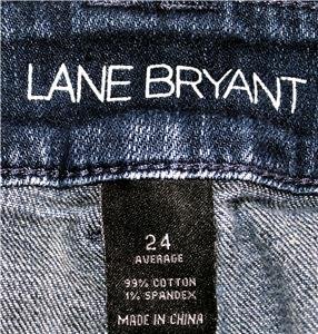 LANE BRYANT BLUE JEANS DARK WASH WOMEN SIZE 24 AVERAGE 99% COTTON - 1% SPANDEX