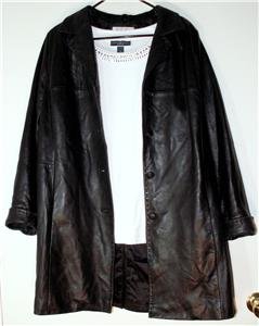 PRESTON & YORK WOMEN'S PLUS SIZE 1X BLACK LAMB SKIN COAT BUTTON DOWN MSRP $330