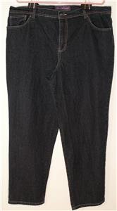 GLORIA VANDERBILT BLUE DENIM JEANS WOMEN'S PLUS SZ 18W SHORT DARK WASH "AMANDA"