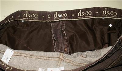DENIM & CO. BROWN JEANS SIZE 24WP 29" INSEAM CLASSIC 5-POCKET STYLE STRETCH