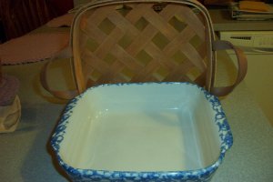 Henn Workshops blue Sponged 8 X 8 baking pan / casserole