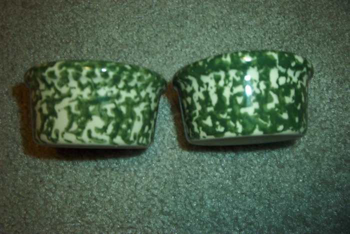 Henn Workshops green sponged ramekin set of 2