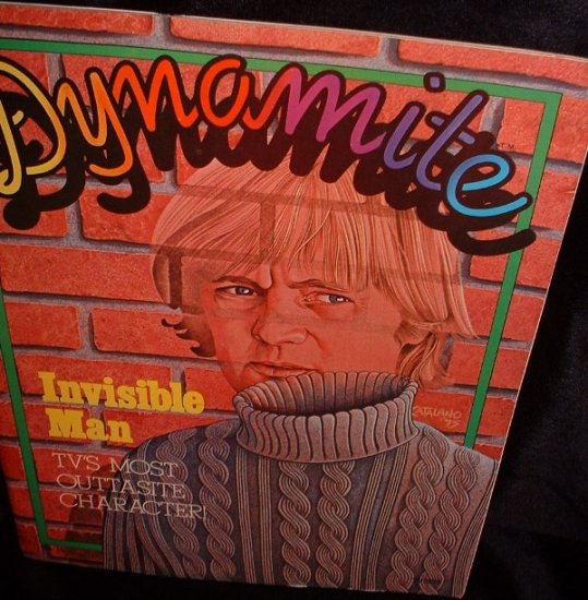 Dynamite Magazine 1975 Invisible Man #18 with Super Stickers Greeting Cards Mobile and Photos