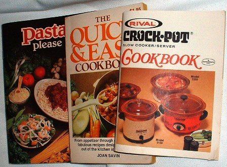 Softcover Vintage Cookbooks lot3 Crock-Pot Pasta Please Quick n Easy Cookbook