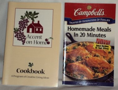 Campbell’s Meals in Minutes 2000 and Accent on Home 1996 Cookbooks Booklets