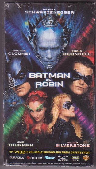 Batman and Robin VHS Video Action Adventure Schwarzenegger Clooney 2001