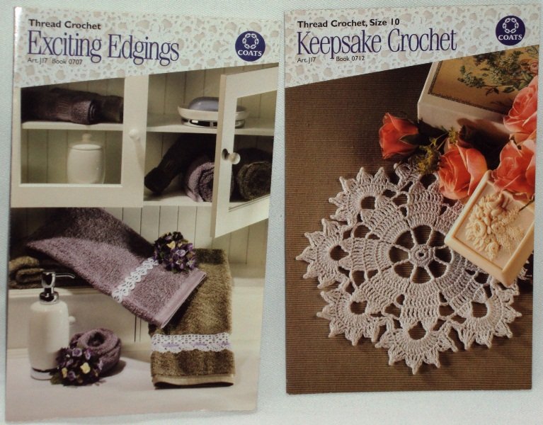 Keepsake Crochet & Exciting Edgings by Coats & Clark (2) Booklet Set Dated 2003
