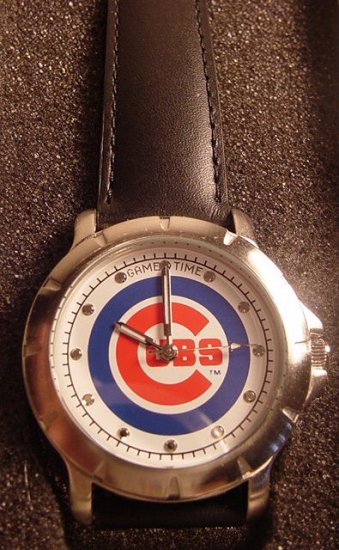Men's MLB Chicago Cubs Leather Band Watch