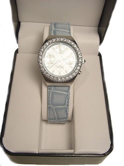 DIAMONIQUE Techno Style Leather Strap Watch-Blue