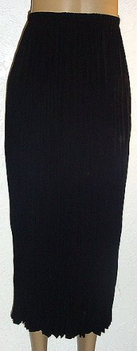 SUSAN GRAVER Black Peachskin Crinkle Skirt SZ 2X