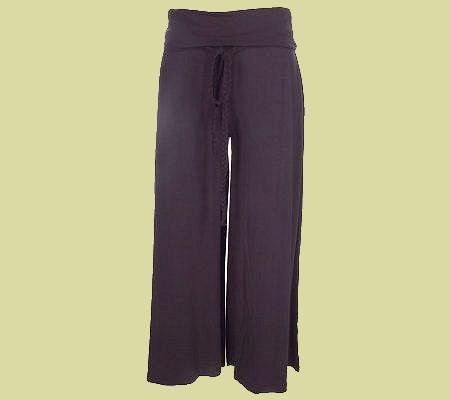 B By BERNARDO Brown Foldover Waist Knit Gauchos with Tie Belt SZ 3X