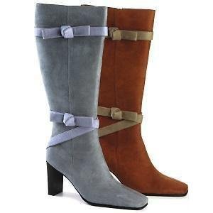 Suzanne Somers Brown Tall Shaft Boots w/ Bows SZ 8 1/2 W