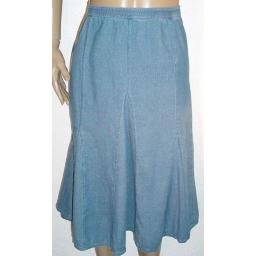 DENIM AND COMPANY Stretch Denim Flared Skirt w/ Seam Detail SZ 3X