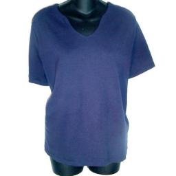 CASUAL WORK STYLES Navy Wedge Neck Stretch T-shirt SZ 2X