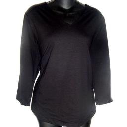 JONES STUDIO Black 3/4 Sleeve Stretch V-neck T-shirt SZ 1X