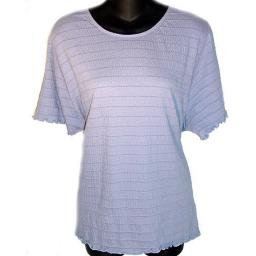 MODERN SOUL Stretch Pucker Knit T-shirt with Ruffled Edges