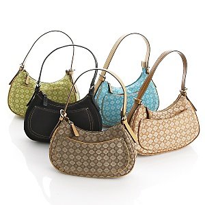 NINE WEST Small Signs Jacquard Demi Hobo Bag/Purse Black NWOT