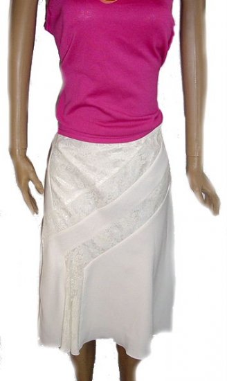 RANDOLPH DUKE White Skirt with Lace Fabric SZ 4 NWOT