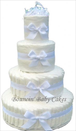 4 Tier Undecorated, Do It Yourself Diaper Cake