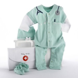 "Big Dreamzzz" Baby M.D. Two-Piece Layette Set in "Doctor's Bag" Gift Box
