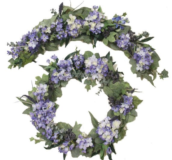 Lavender Hydrangea Arch and Wreath