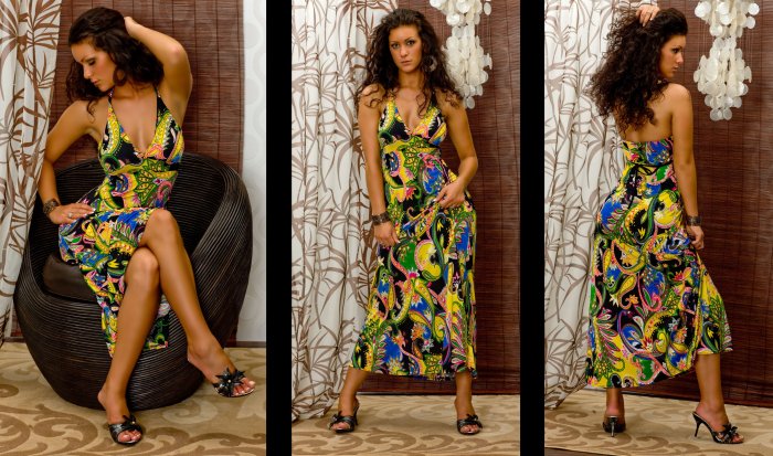 LONG CEEBRITY EVENING DRESS MIXED COLOUR