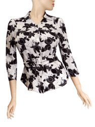 LADIES TOP/ BOUSE WITH BELT BLACK