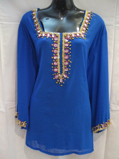 Semi Georgette Hand work Blue Kurti