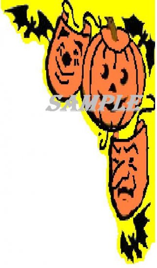 Halloween Pumpkin Mask Die Cut Corner Window Prop