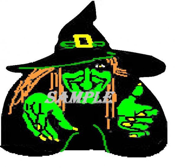 Green Witch Halloween Die Cut Window Prop
