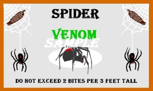 Spider Venom Halloween Bottle Label Prop