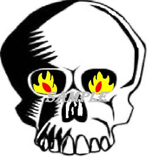 Flaming Skull Halloween Die Cut Window Prop