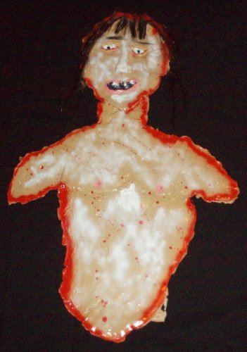 Skinned Female Face & Torso Halloween Haunted House Prop Props