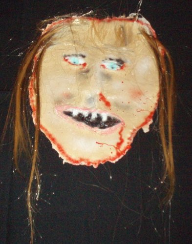 Skinned Bld Hair Face Halloween Haunted House Prop Props