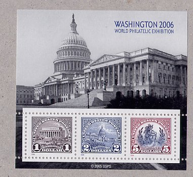 Washington 2006 Souvenir sheet Scott 571, 572, 573 Reprint Scott 4075a, b, c