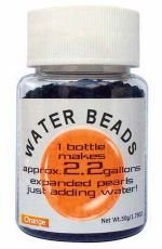 Water Beads Big Pearl Shape 50gm Pottle Orange
