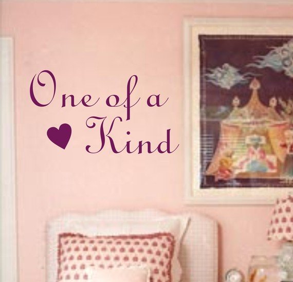 One of a Kind Wall Decal Sticker Quote Boy Girl Nursery Child Wife Husband Wedding Love