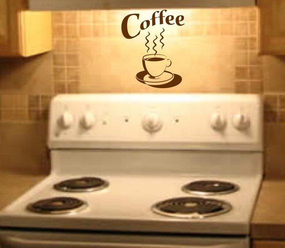 Coffee Cup Wall Decal Sticker Morning Breakfast Shop Home Decor Art