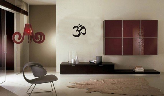 Smal OM Symbol Wall Decal Sticker Buddha Absolute Brahman Hindu Yoga