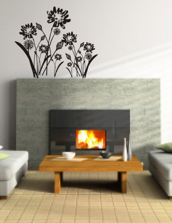 Spring Meadow Wall Decal Mural Sticker Flowers Flower