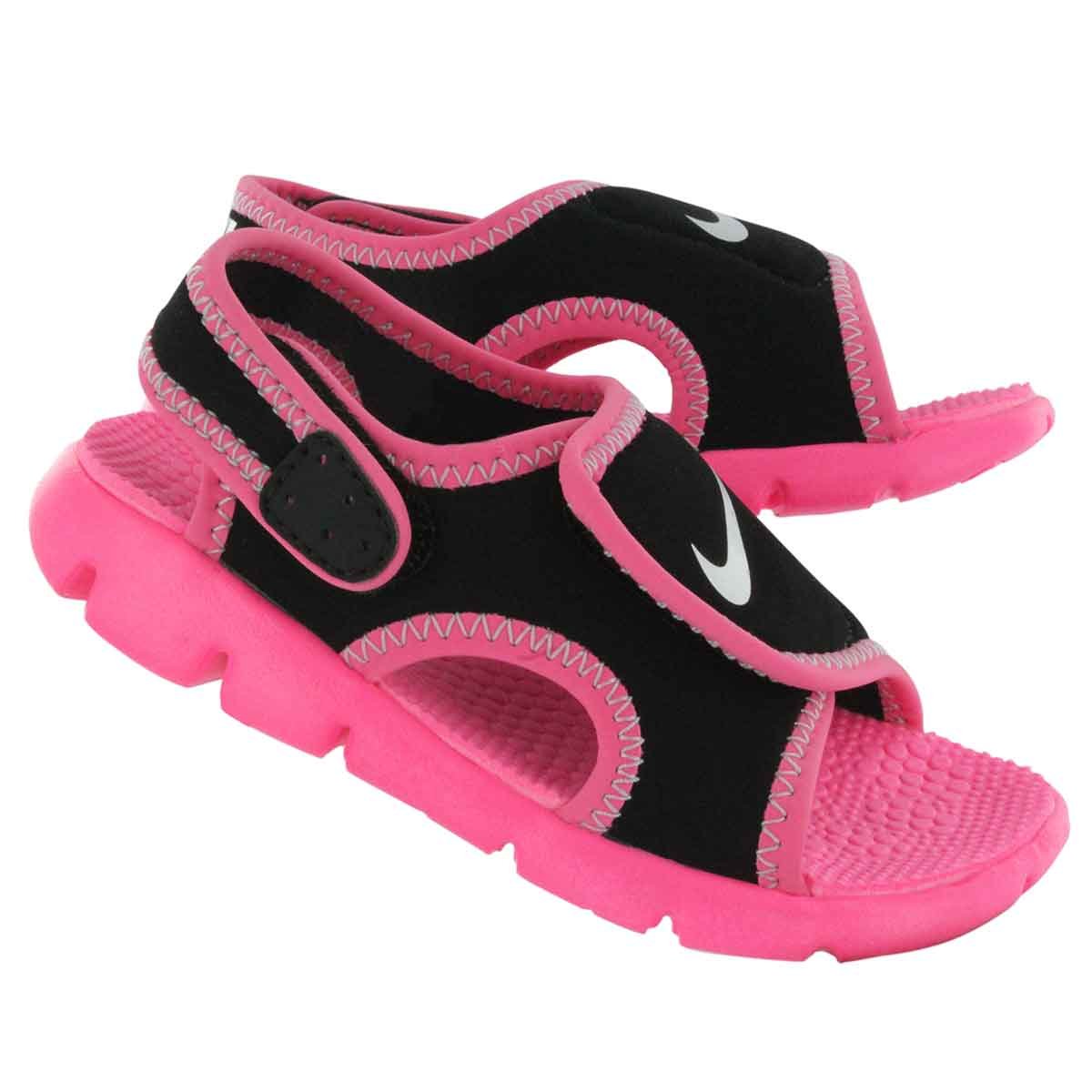 black and pink nike sandals