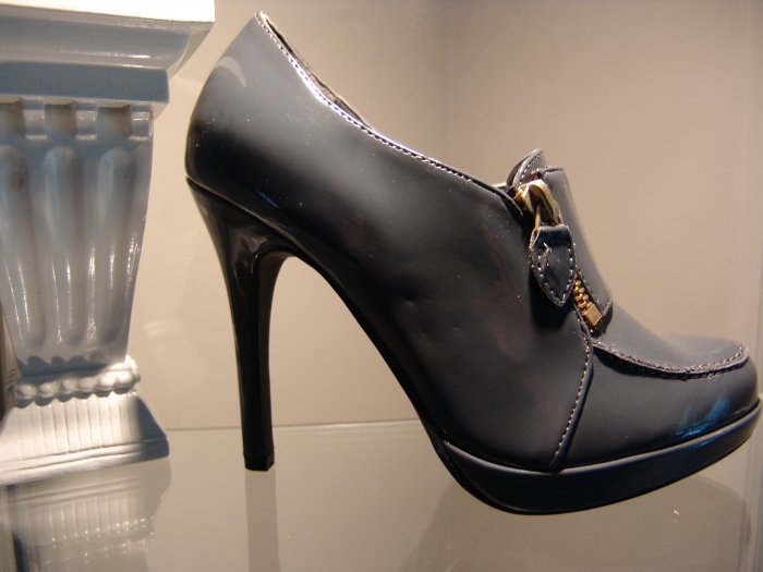 7 -Grey Zipper Ankle Platform Bootie