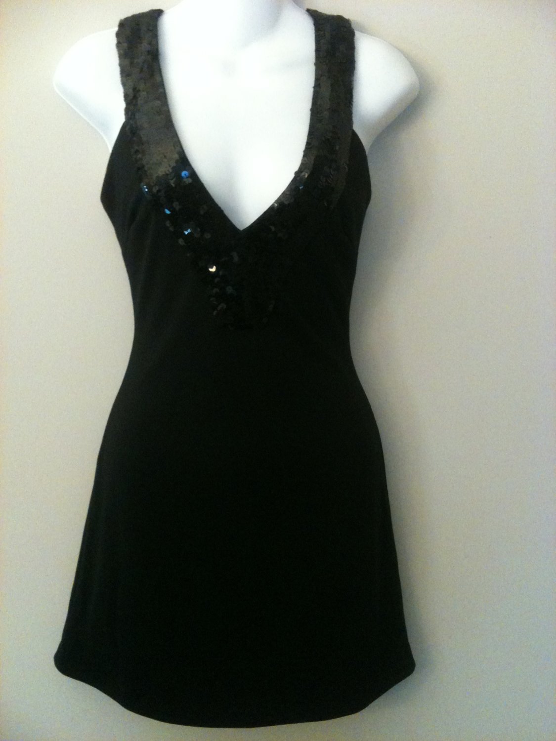 XS -Sequins Hollywood Black Cocktail Dress